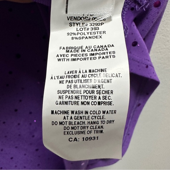 Purple Laura Petites Sleeveless Summer Top with shiny dots- size Small - Picture 3 of 6